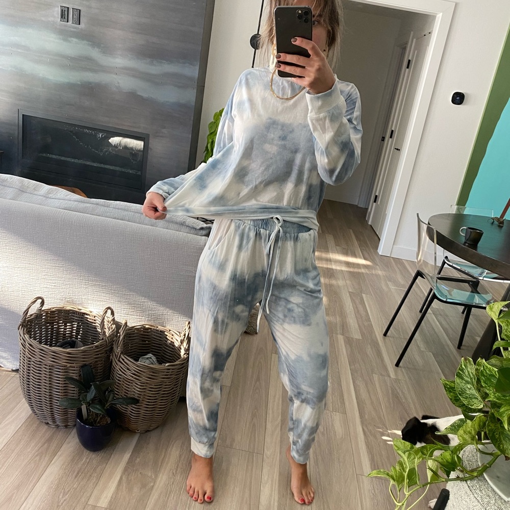 S / Lounge wear / Cloud baby blue pajamas / comfiest matching set!